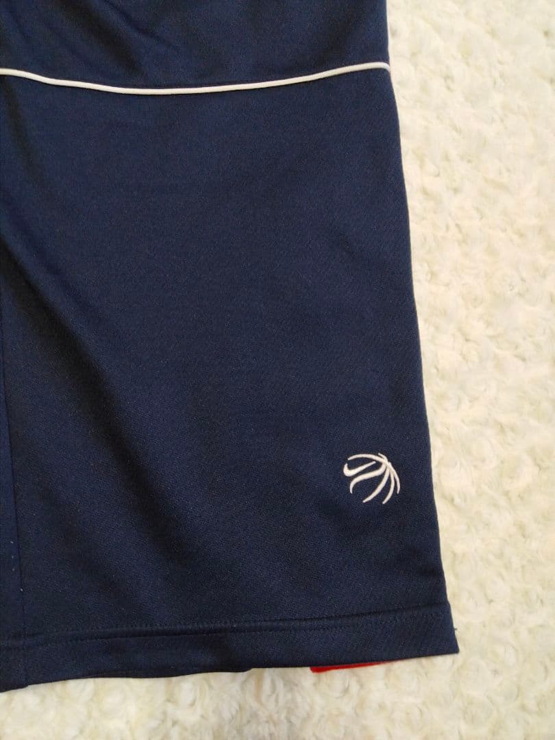 90s NIKE ナイキ スナップボタン セットアップ ネイビー Ｌ バスケ