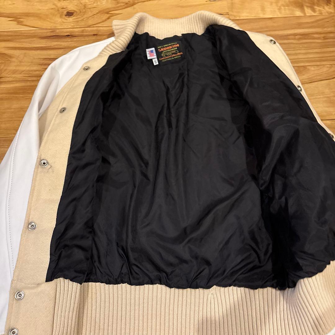 SKOOKUM スタジャン ベージュ/ホワイト サイズ38