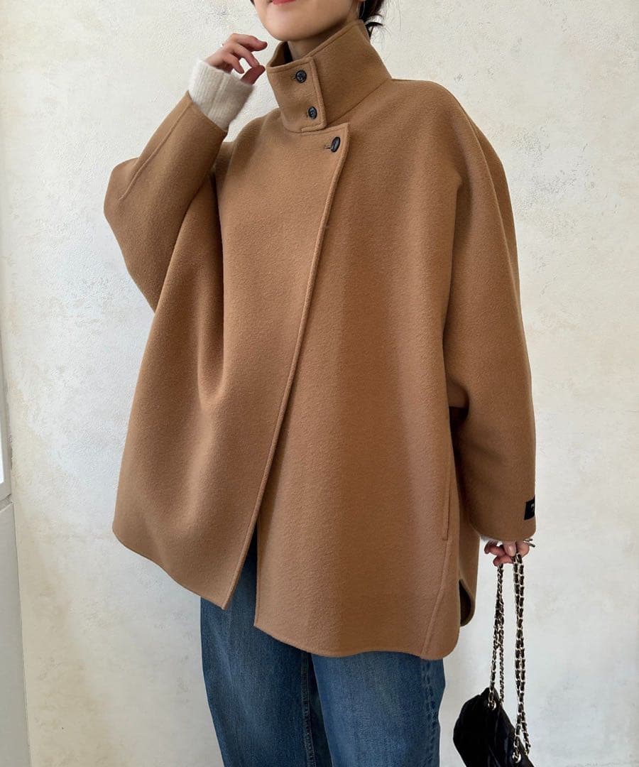 DOUDOU 新品ダブルフェイスドルマンコート　キャメル