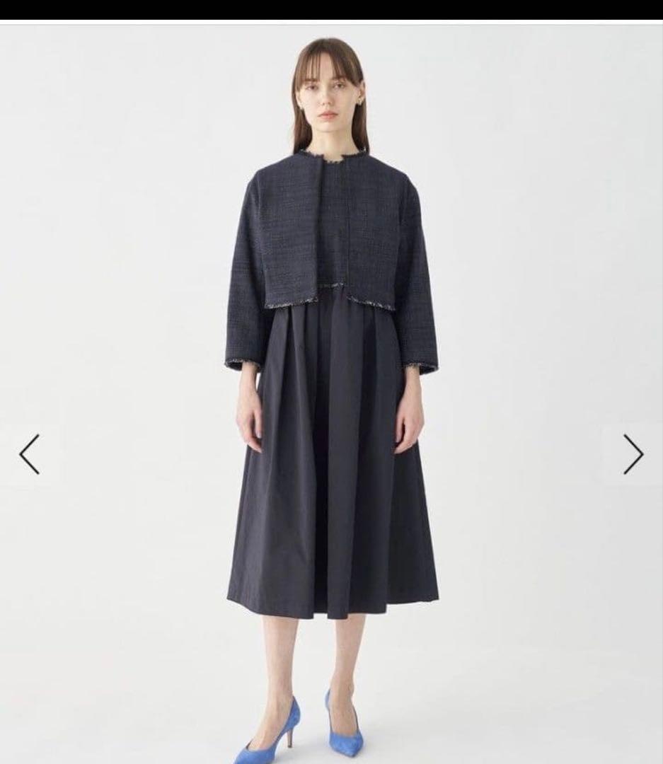 【美品】トゥモローランド ボールジィ　ツイード　ノーカラージャケット