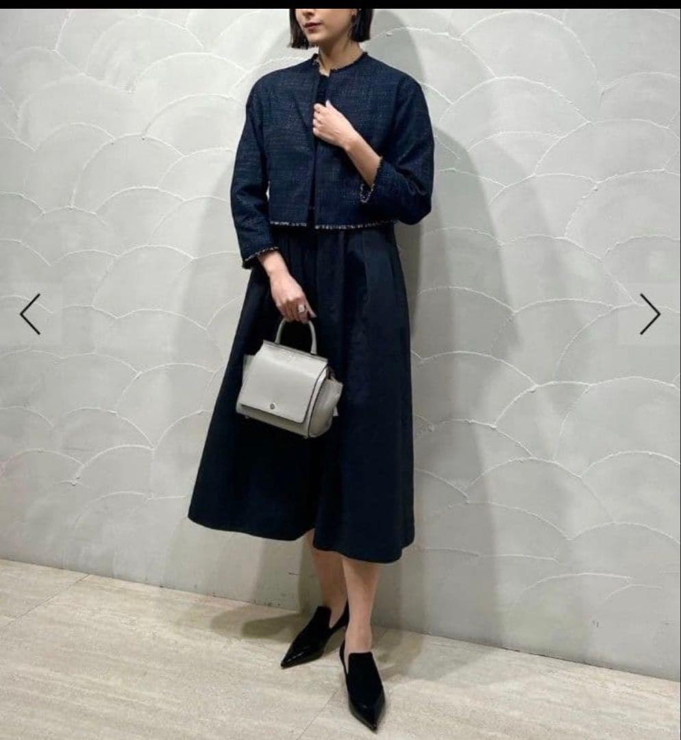 【美品】トゥモローランド ボールジィ　ツイード　ノーカラージャケット