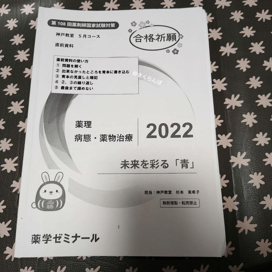 薬ゼミ　2025青本凝縮教科書　短期コース　直前講習　111回〜受験生　未使用も