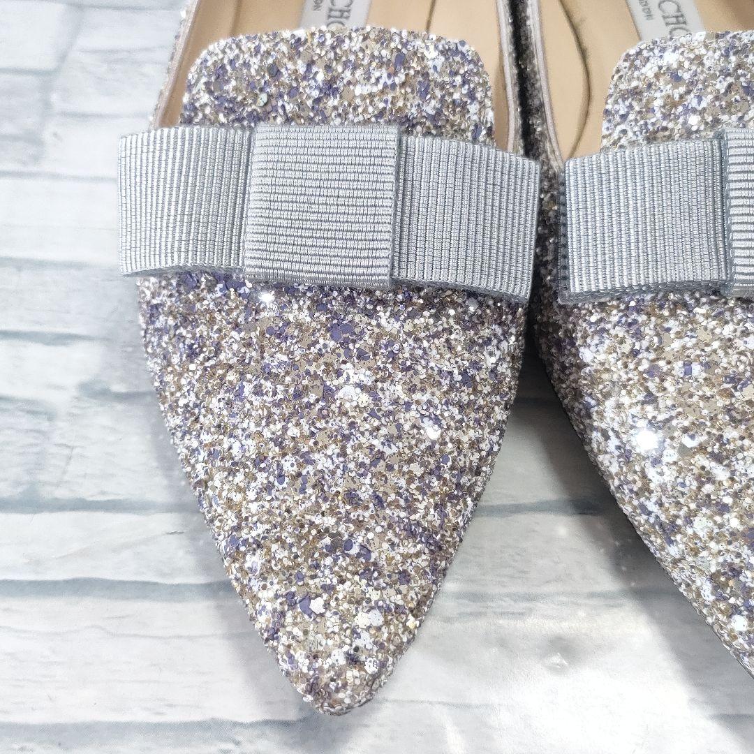 箱付き✨ジミーチュウ　GALA　グリッターパンプス　シルバー×パープル　37