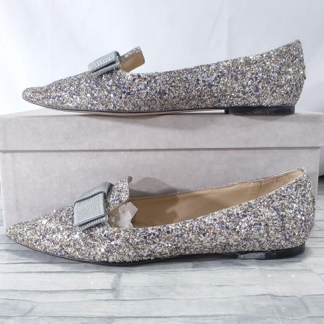 箱付き✨ジミーチュウ　GALA　グリッターパンプス　シルバー×パープル　37
