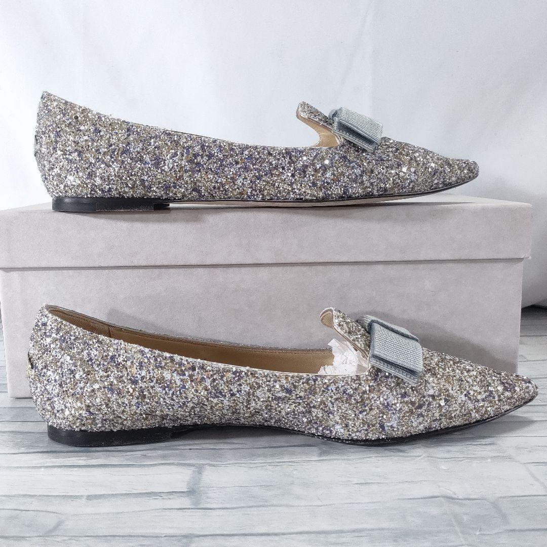 箱付き✨ジミーチュウ　GALA　グリッターパンプス　シルバー×パープル　37