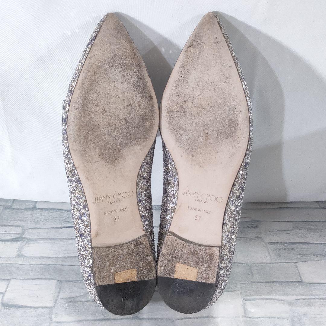 箱付き✨ジミーチュウ　GALA　グリッターパンプス　シルバー×パープル　37