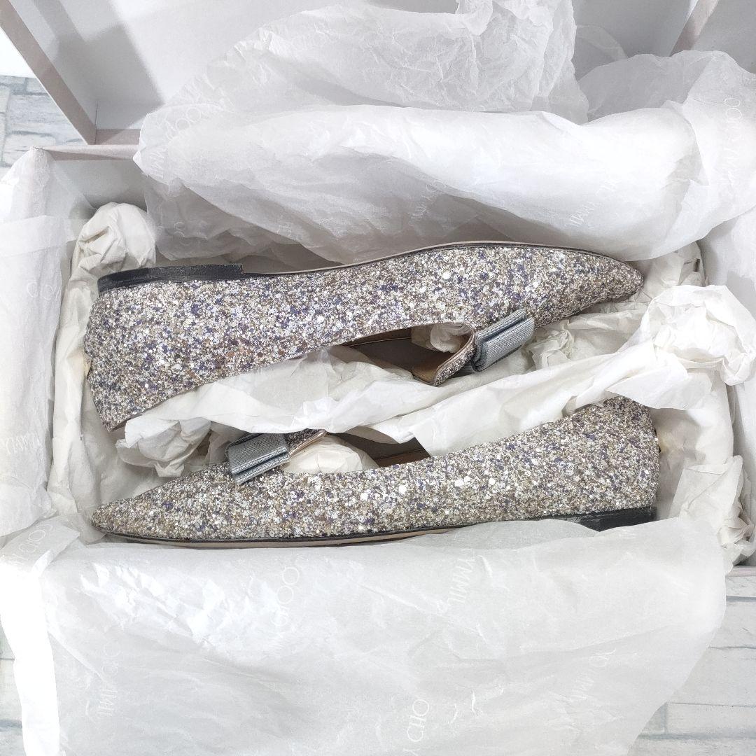 箱付き✨ジミーチュウ　GALA　グリッターパンプス　シルバー×パープル　37