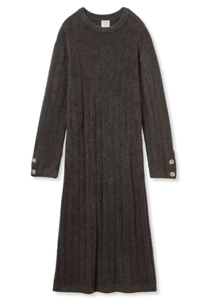 匿名送込新品●ジェラートピケホットスムーズィーワイドリブワンピース　ダークグレー