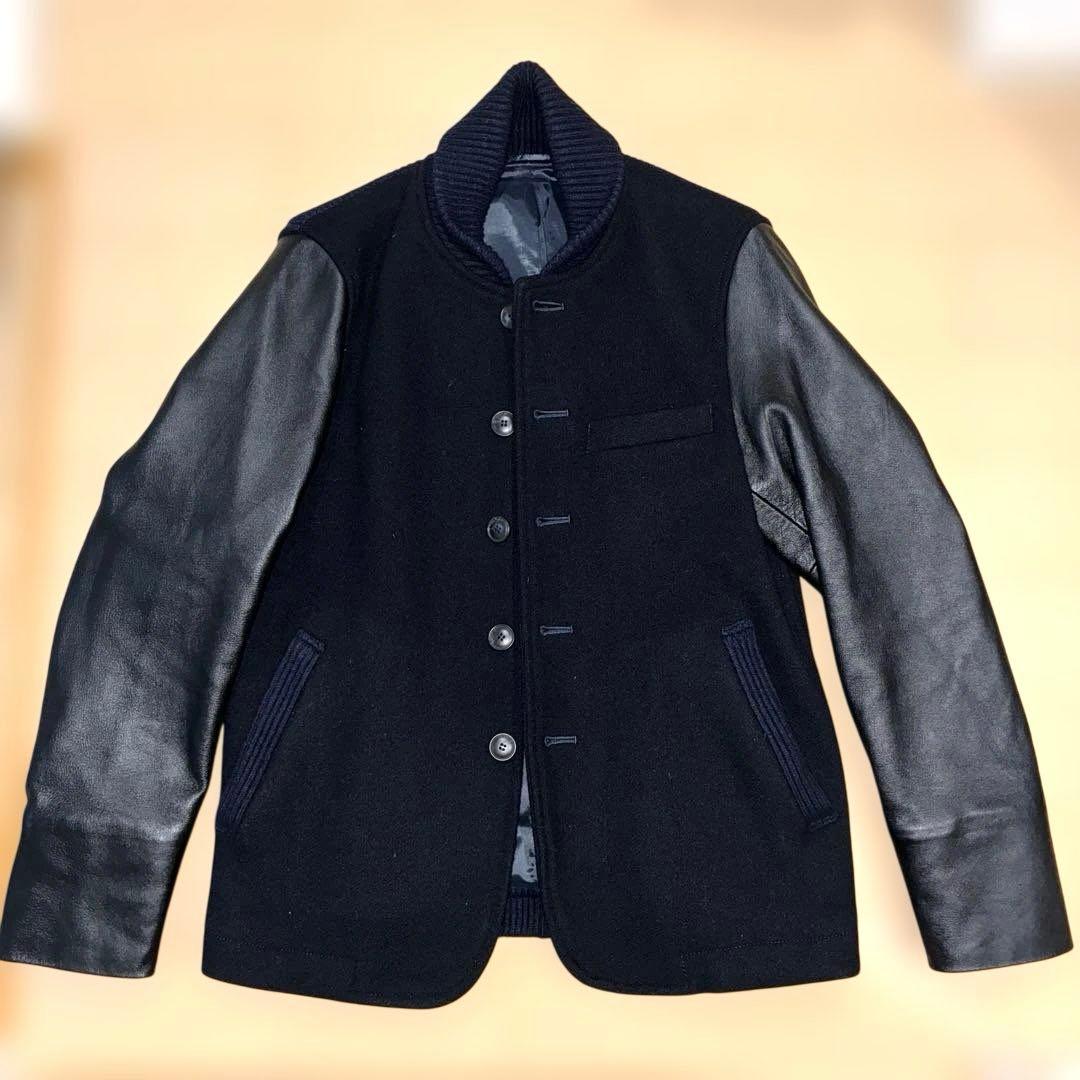 美品　BLUE BLUE ドリルメルトンアワードジャケット　スタジャン　Ｍ