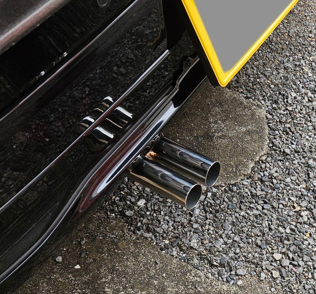 a軽自動車 オールステンレス ハス切りテール　デュアルマフラーカッター２本出し