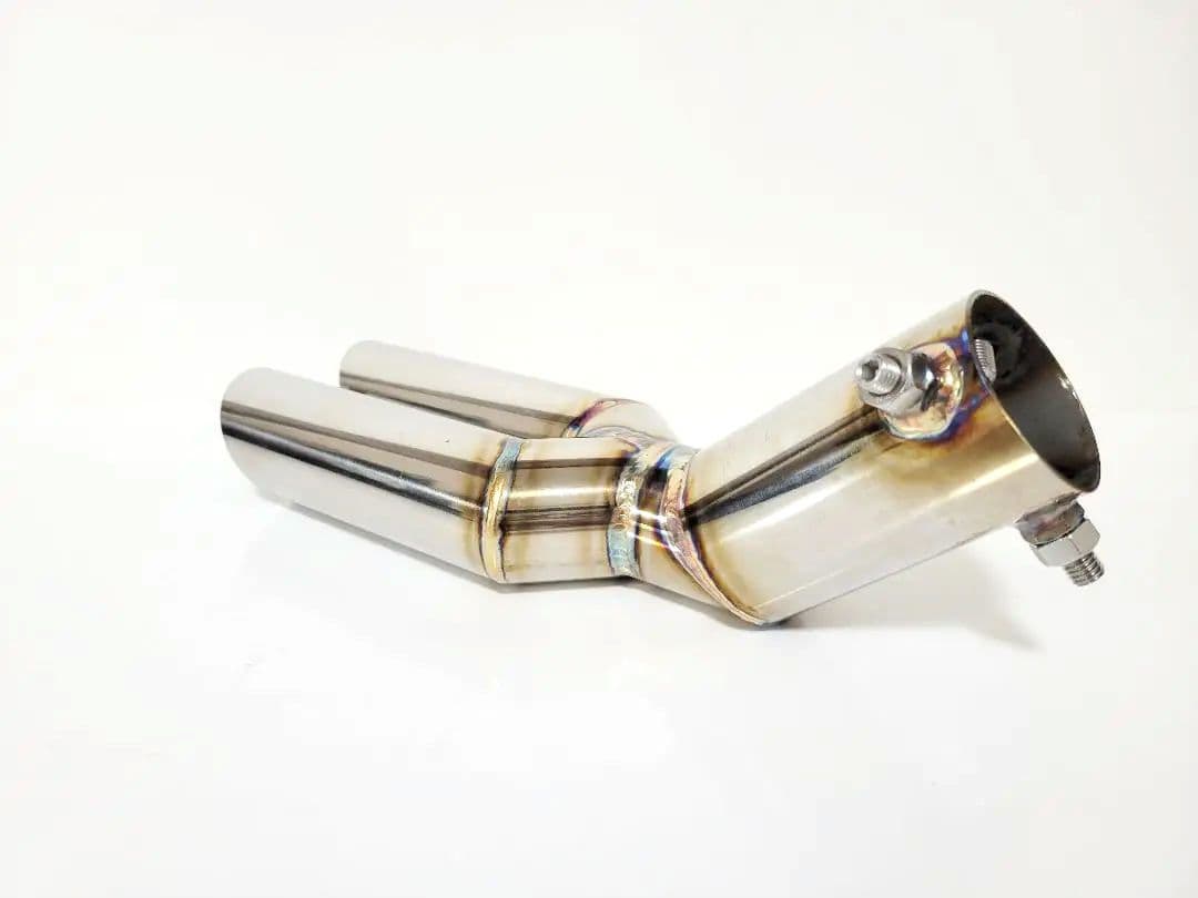 a軽自動車 オールステンレス ハス切りテール　デュアルマフラーカッター２本出し