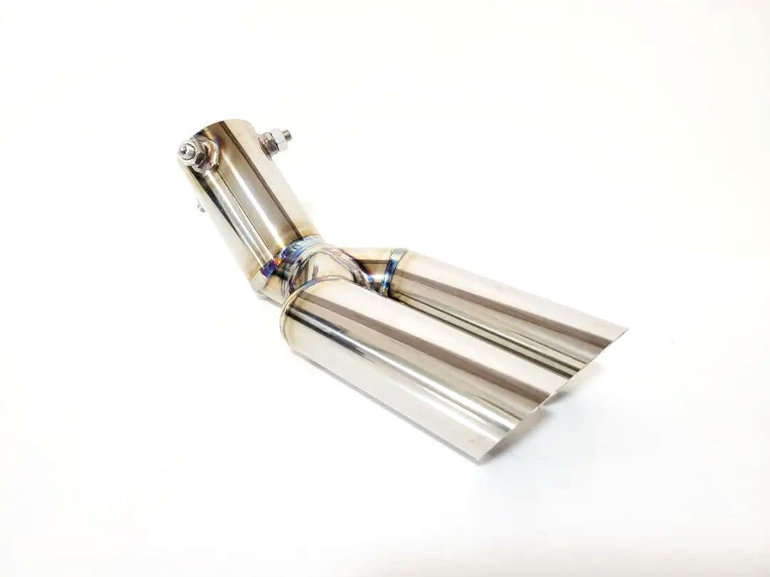 a軽自動車 オールステンレス ハス切りテール　デュアルマフラーカッター２本出し