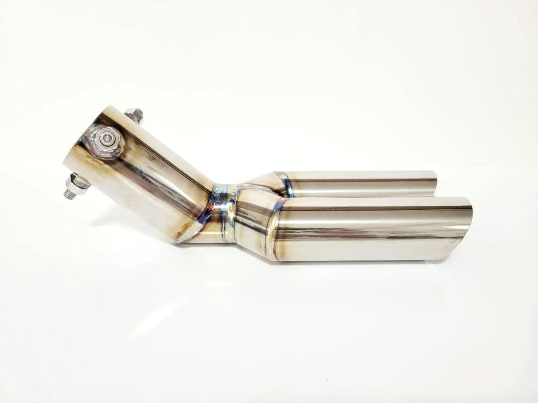 a軽自動車 オールステンレス ハス切りテール　デュアルマフラーカッター２本出し