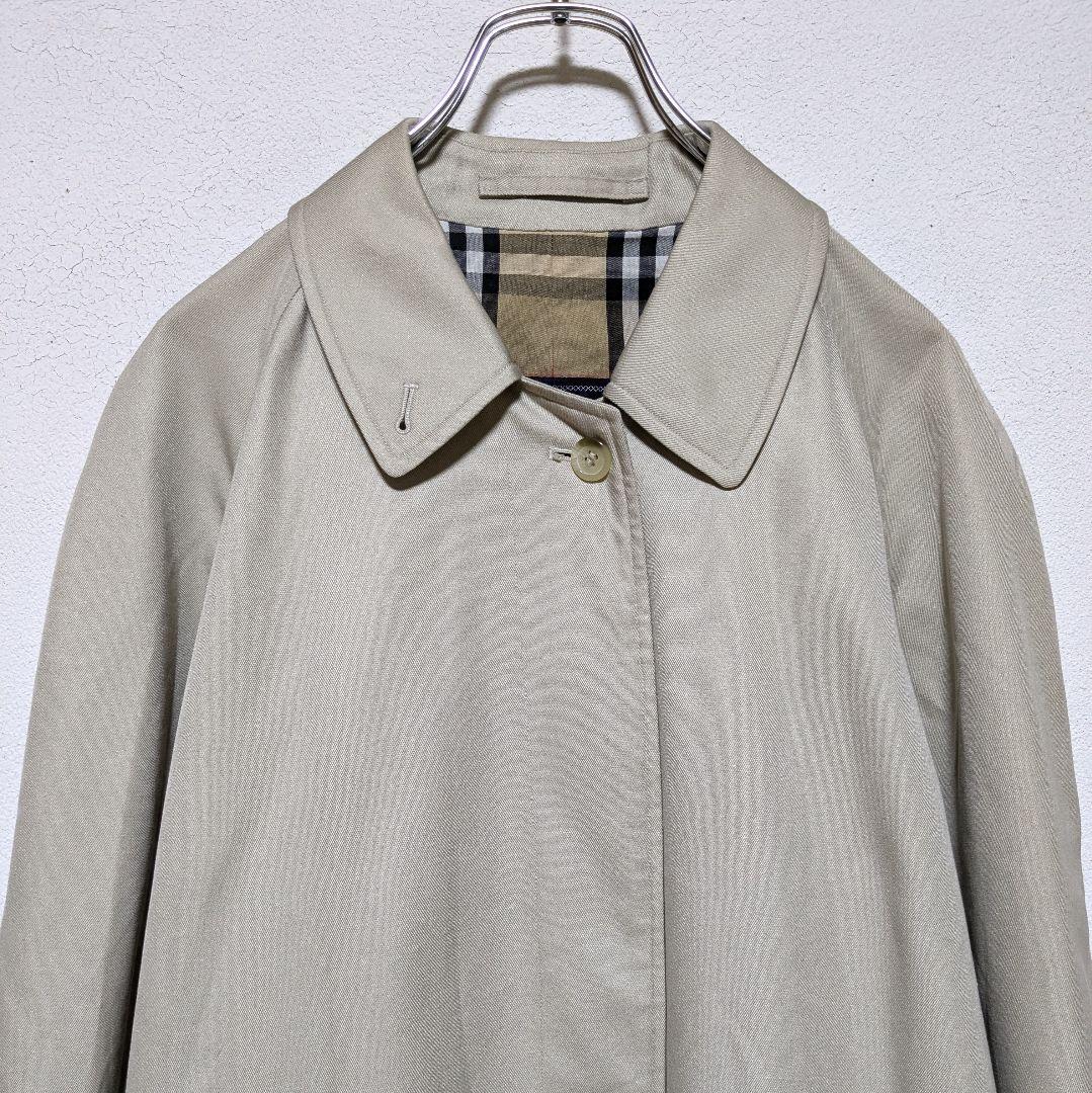 美品 英国製 90s バーバリー ステンカラーコート レディース ロング W93