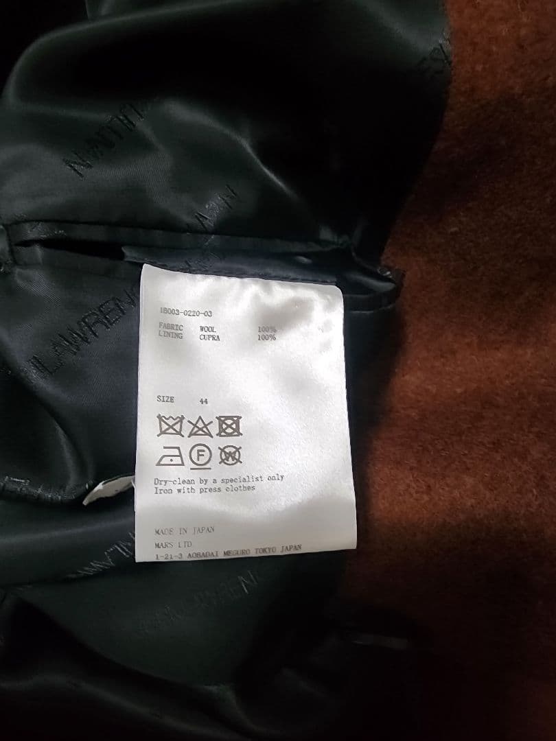 JOHN LAWRENCE SULLIVAN ウールコートオレンジ