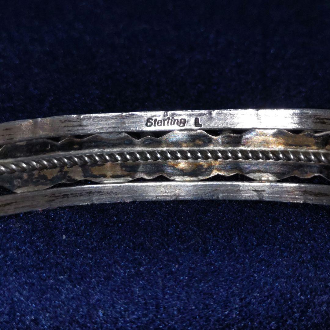 sterling オニキス バングル vintage ナバホ インディアン