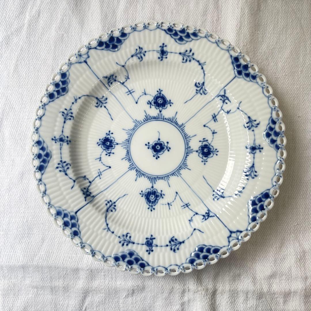 ロイヤルコペンハーゲン ブルーフルーテッド プレート フルレース 25cm⑤