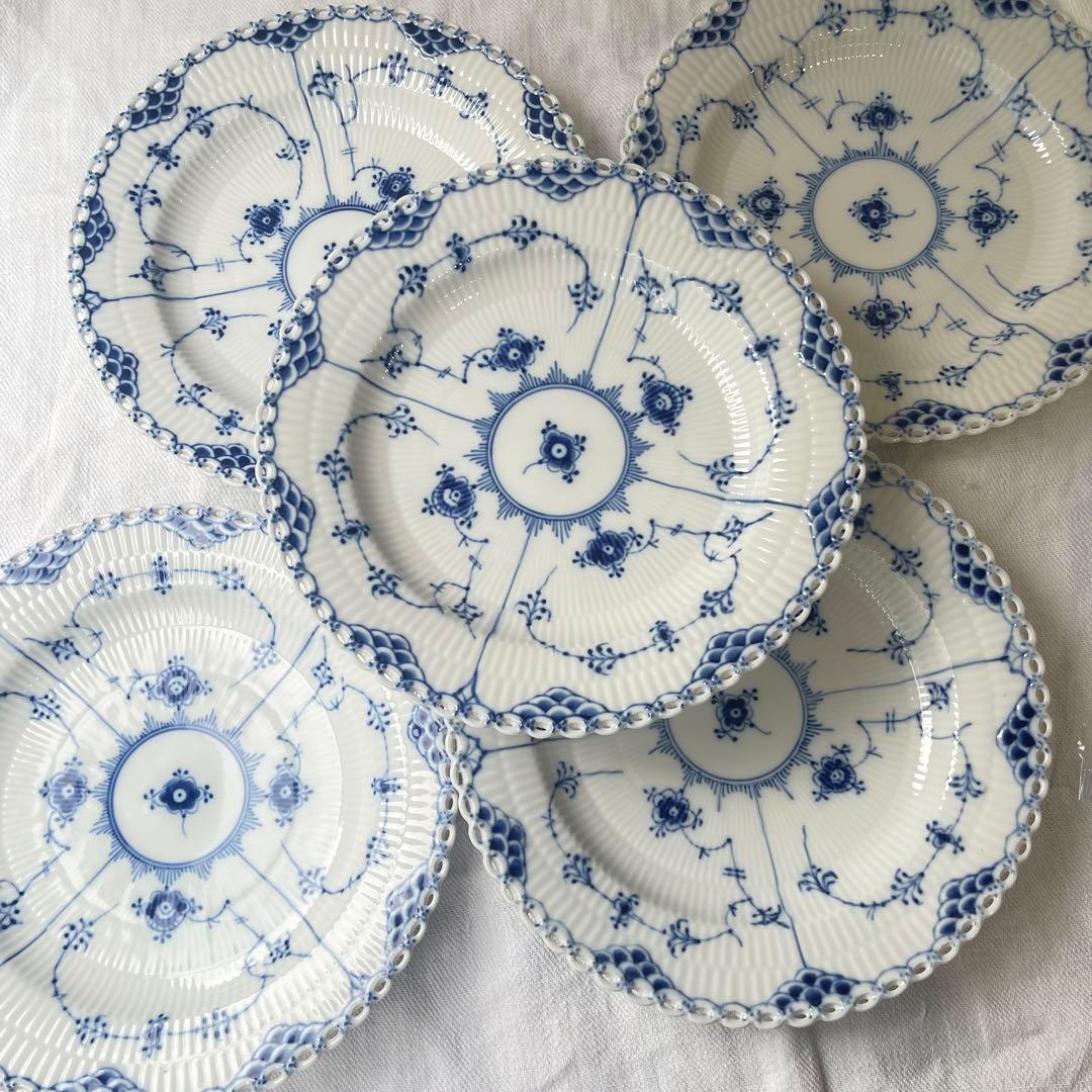 ロイヤルコペンハーゲン ブルーフルーテッド プレート フルレース 25cm⑤