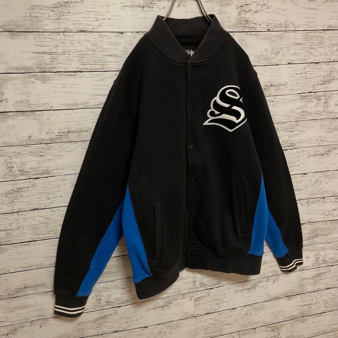 461【人気Lサイズ】ステューシー♤刺繍ビッグロゴ　スウェット　スタジャン　人気