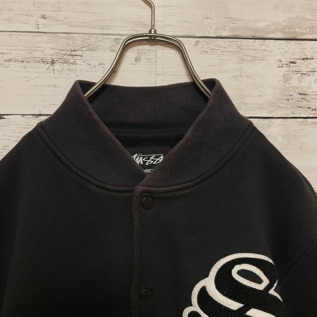 461【人気Lサイズ】ステューシー♤刺繍ビッグロゴ　スウェット　スタジャン　人気