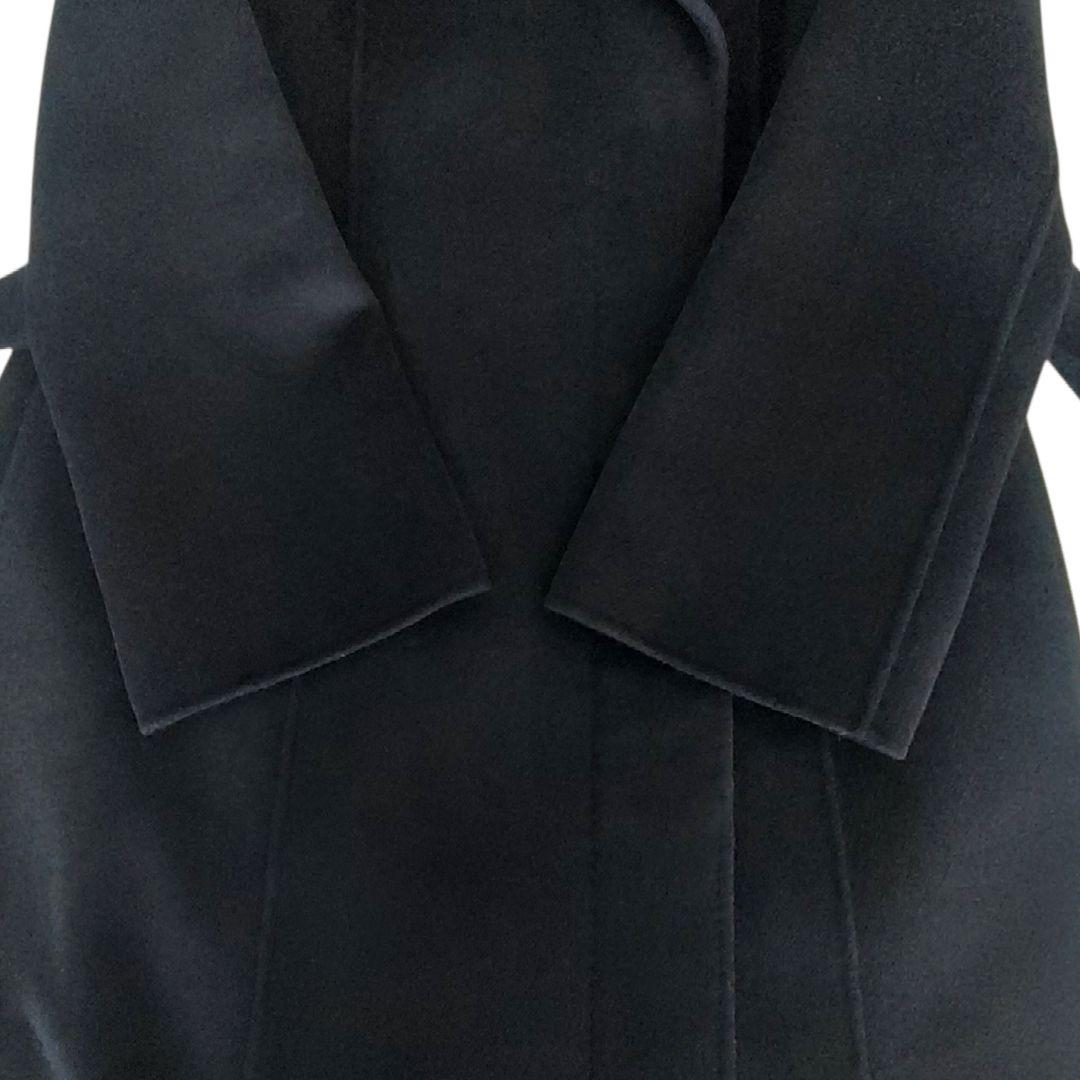 美品✨EPOCA アンゴラカシミヤウールコート　40 ベルト　Aライン　黒