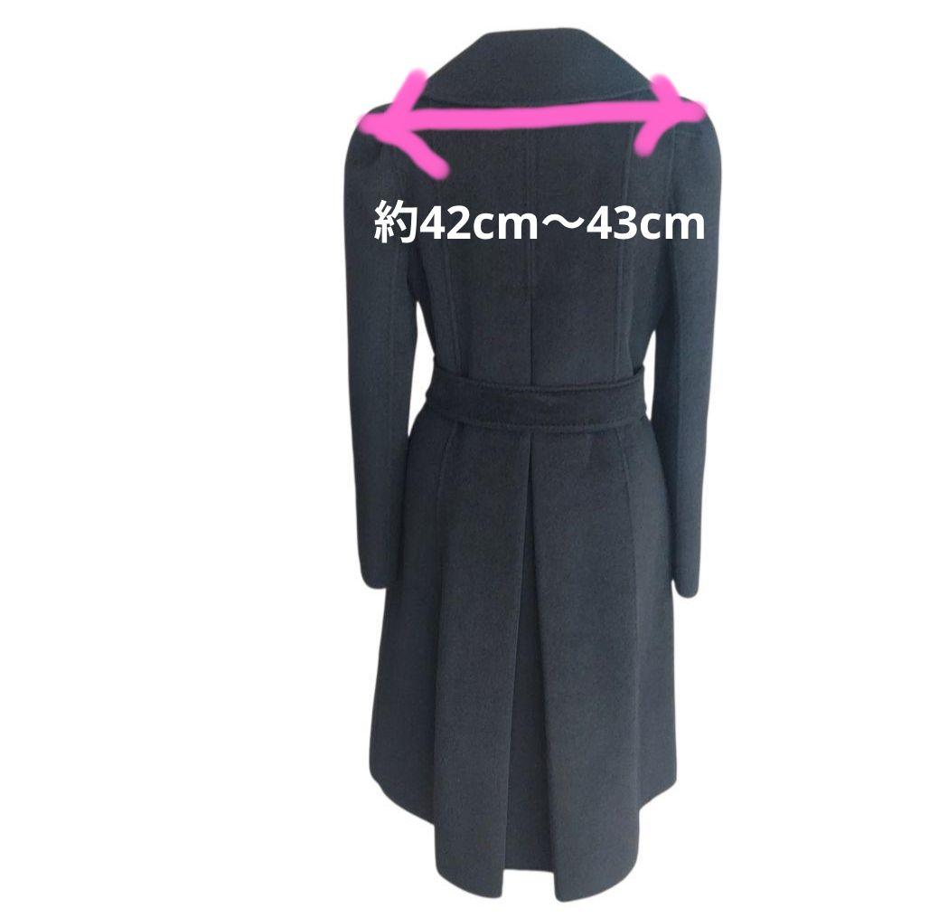 美品✨EPOCA アンゴラカシミヤウールコート　40 ベルト　Aライン　黒