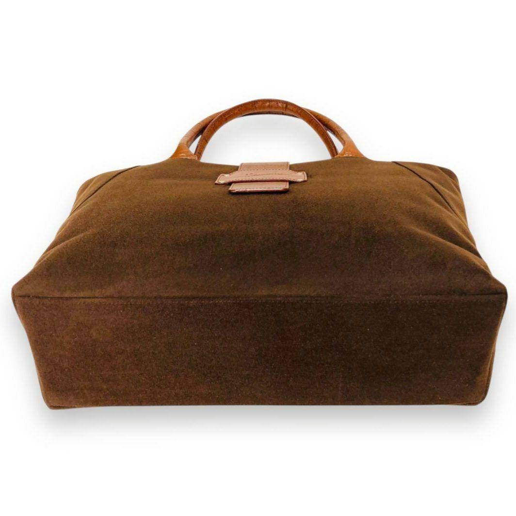 【未使用】濱野皮革工藝 HAMANO ハマノ ハンドバッグ スエード クロコA4