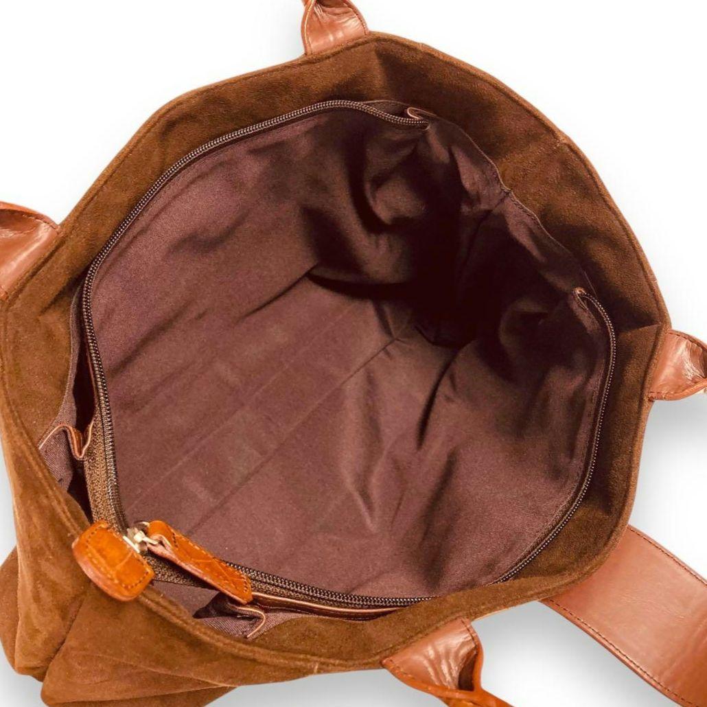 【未使用】濱野皮革工藝 HAMANO ハマノ ハンドバッグ スエード クロコA4