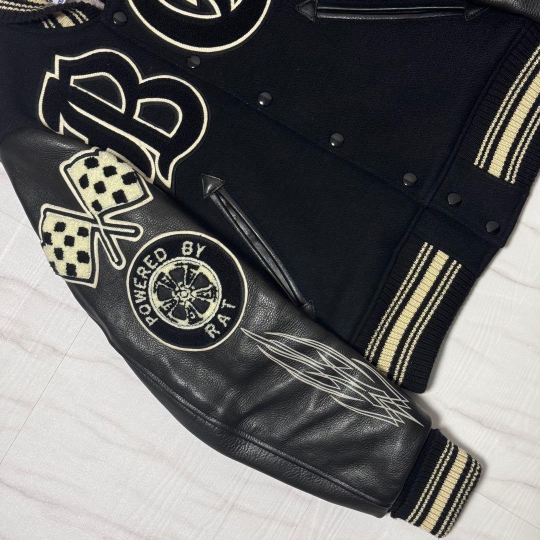 極美品✨ホワイトビル×Letterman クランクバスターズ レザースタジャンS