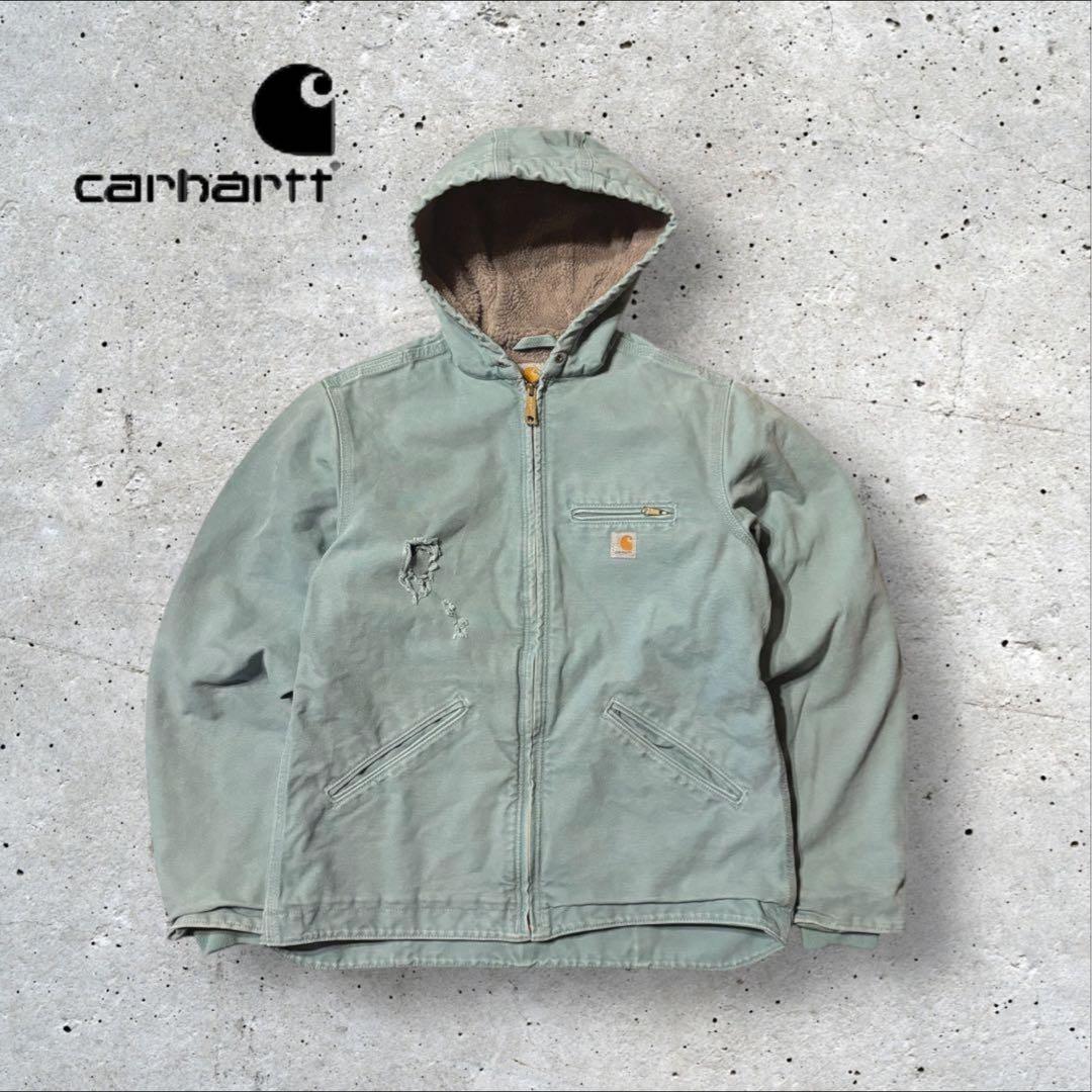 〈カーハート〉シエラジャケット　アクティブジャケット　水色　S 裏ボア　ボロ i