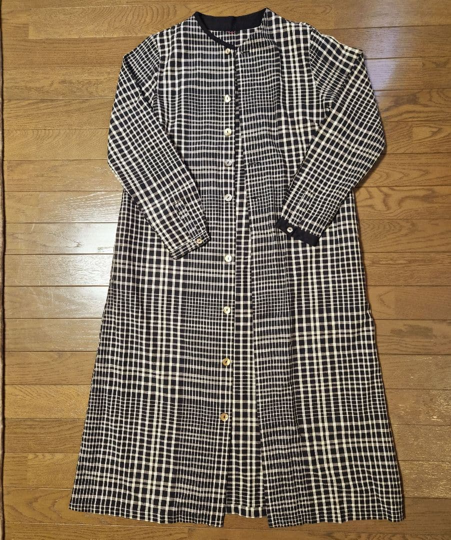パラスパレス 綿麻チェックワンピース