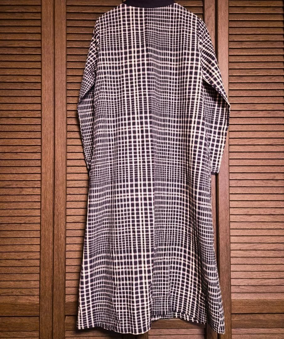 パラスパレス 綿麻チェックワンピース