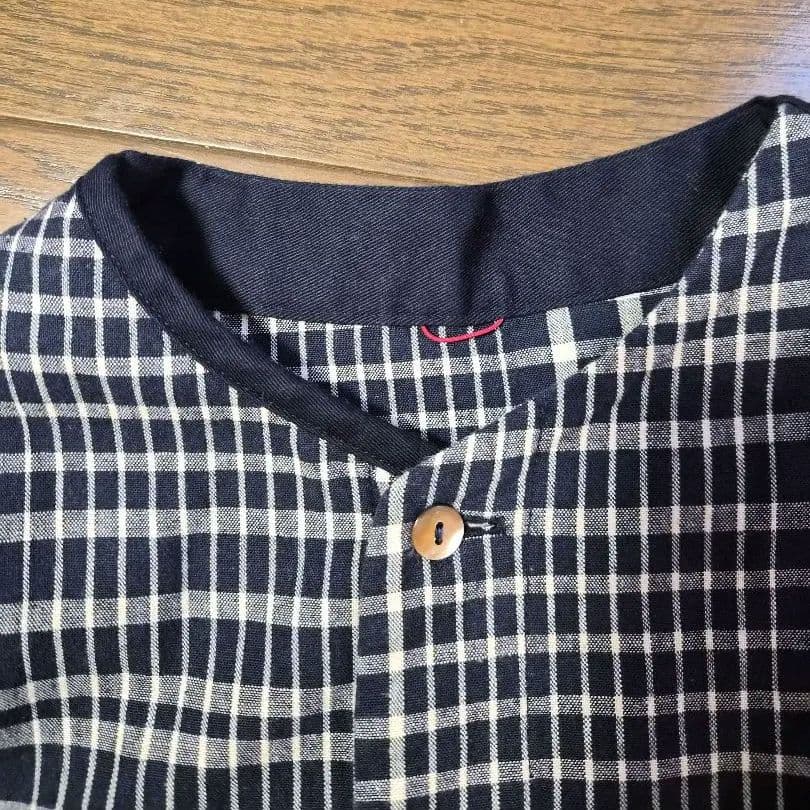 パラスパレス 綿麻チェックワンピース