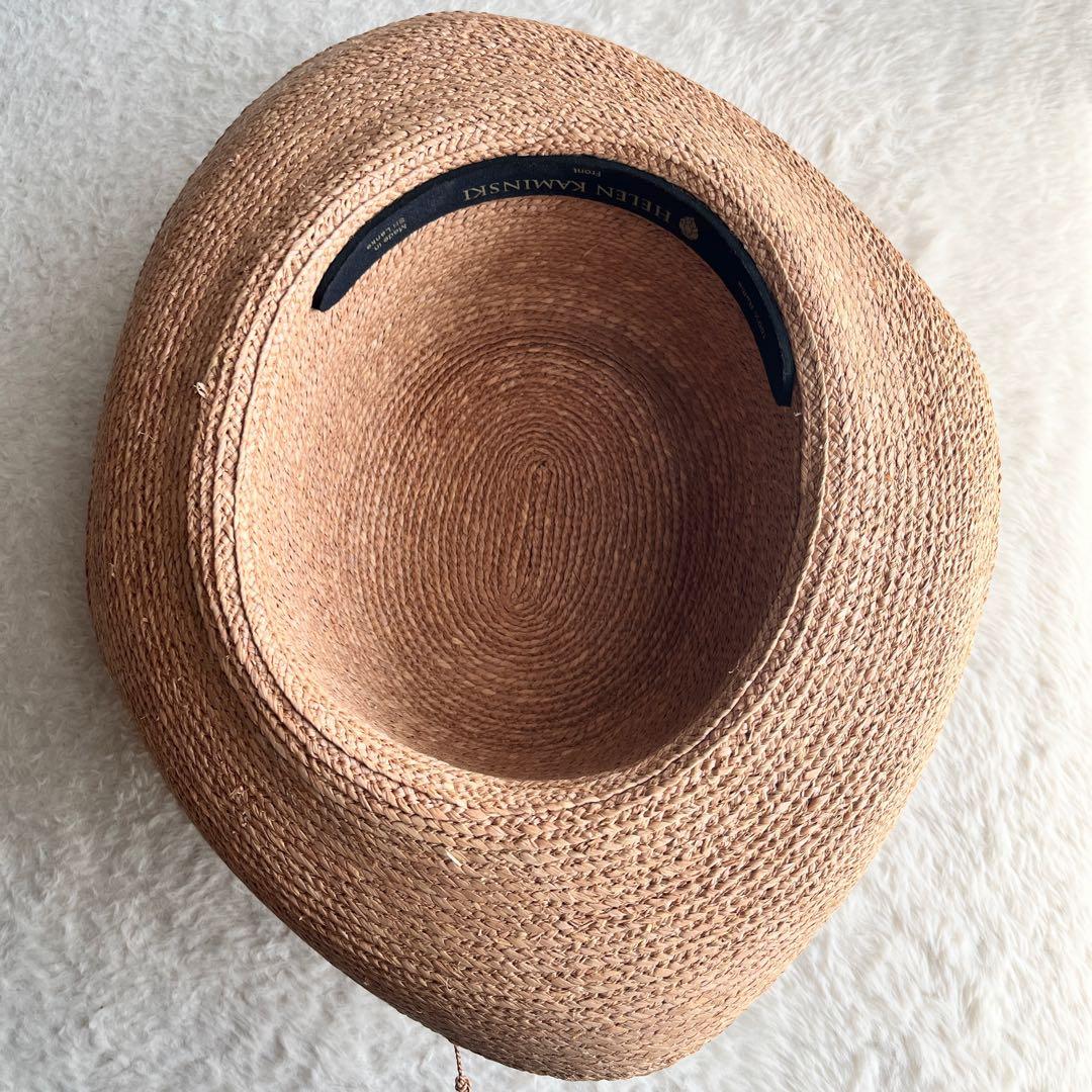 極美品✨ヘレンカミンスキー ニューポート ラフィアハット 麦わら帽子 リボン