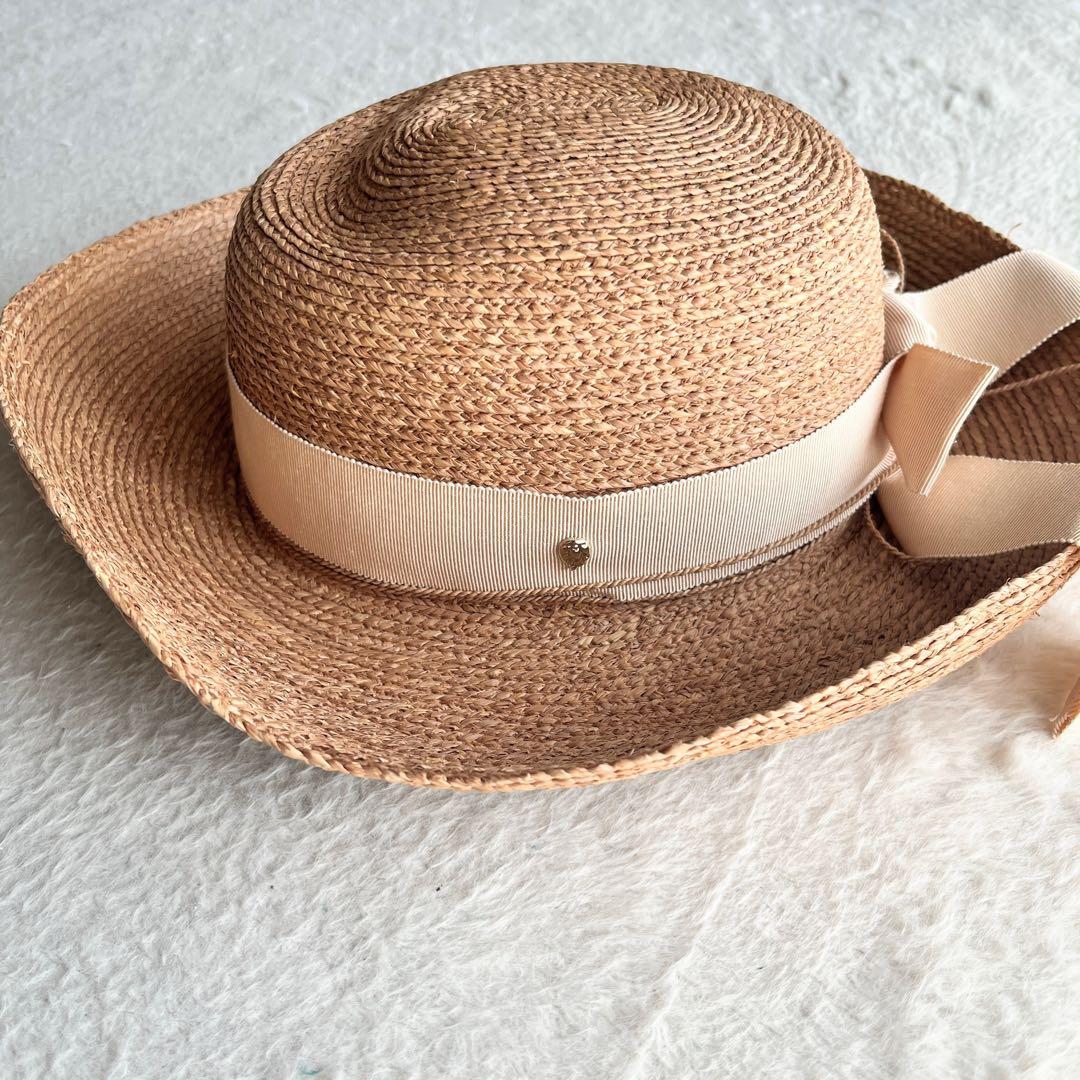 極美品✨ヘレンカミンスキー ニューポート ラフィアハット 麦わら帽子 リボン
