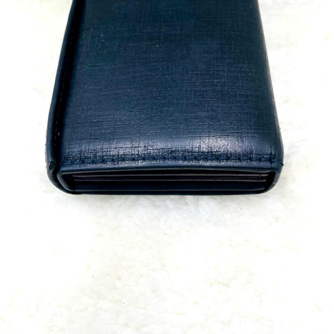 m+ エムピウ 折り財布 ミッレフォッリエ Ⅱ P25 クアドレッティ ネイビー