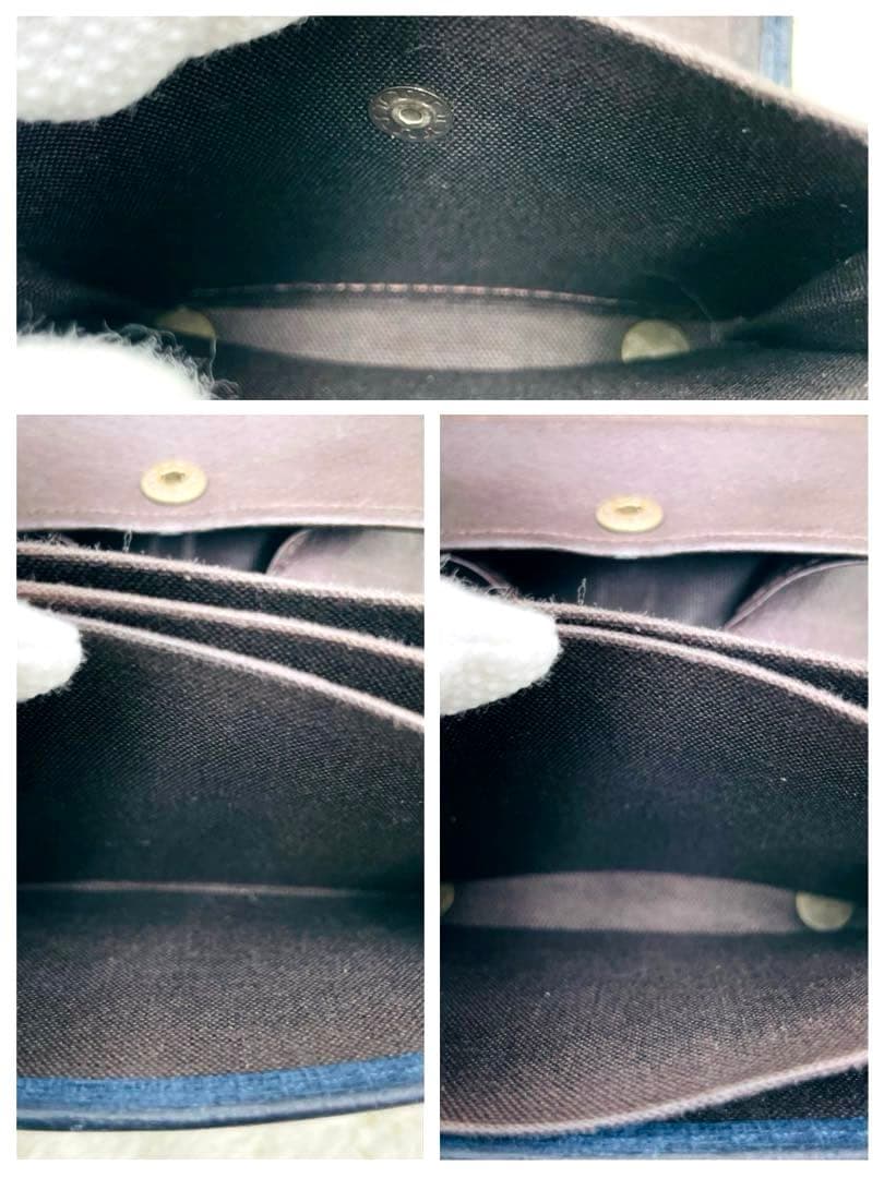 m+ エムピウ 折り財布 ミッレフォッリエ Ⅱ P25 クアドレッティ ネイビー