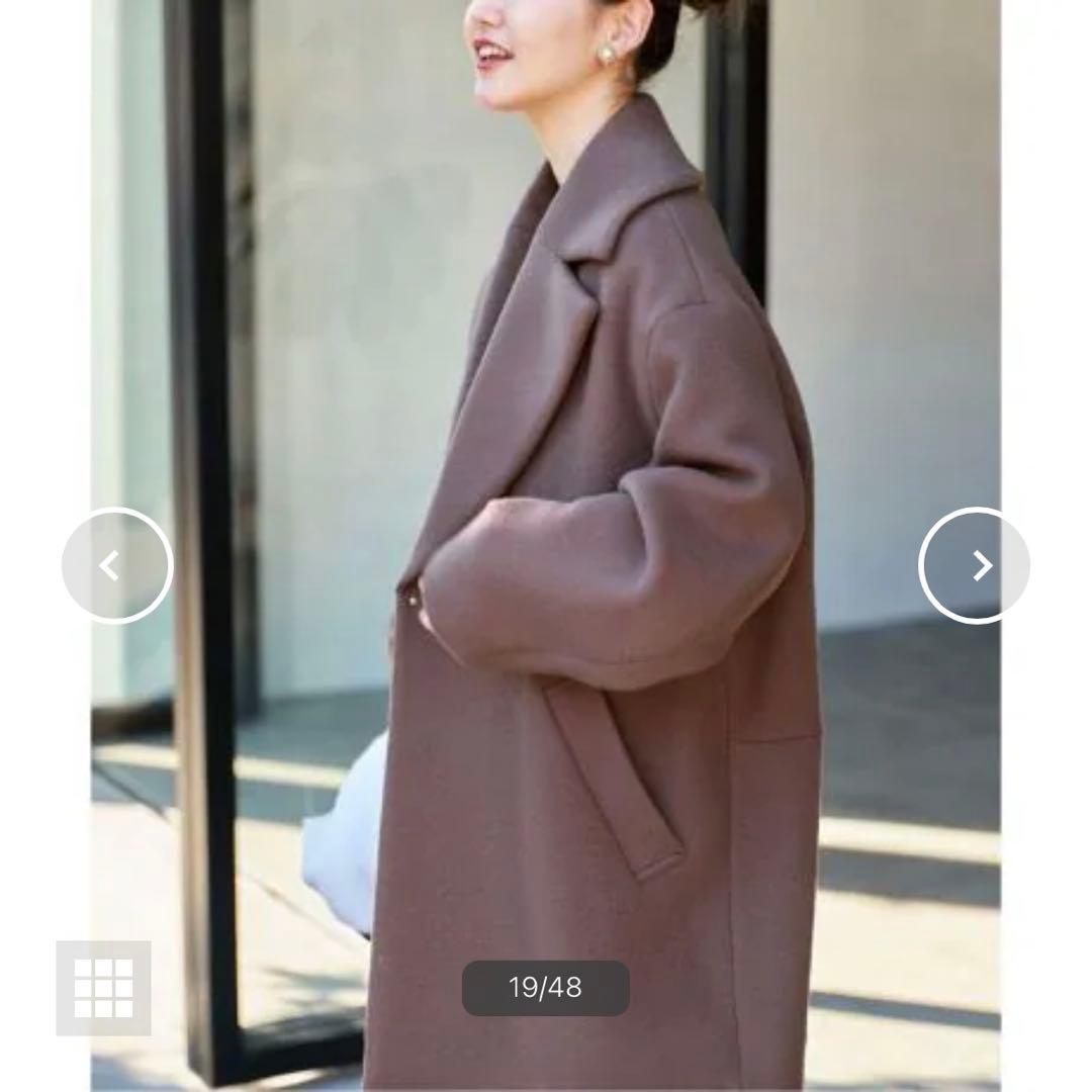 美品✨イエナ super140 ウールコクーンショートコート グレー