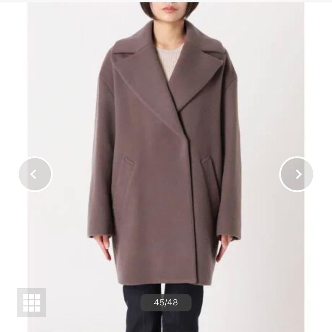 美品✨イエナ super140 ウールコクーンショートコート グレー