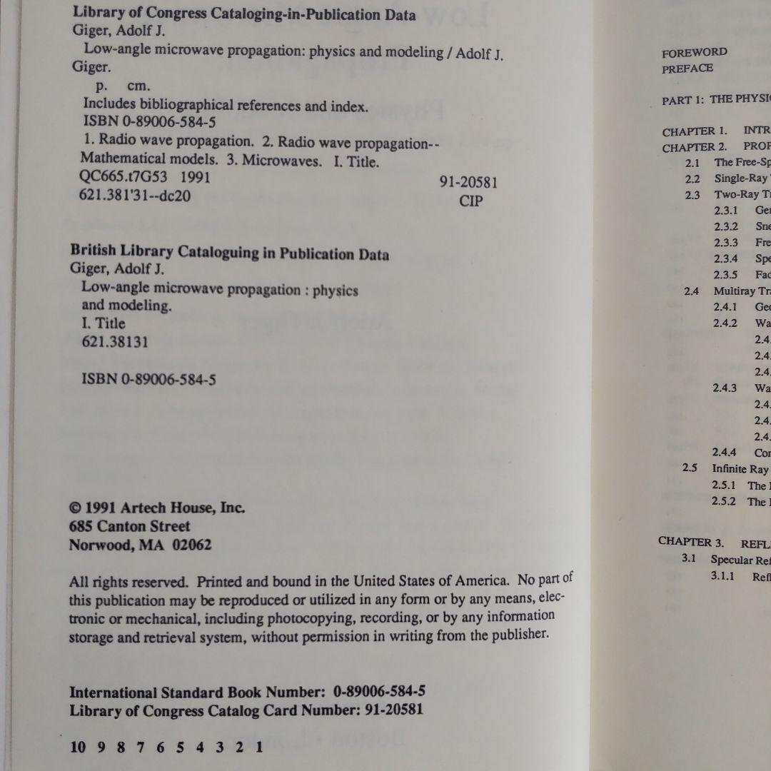洋書 Low-Angle Microwave Propagation