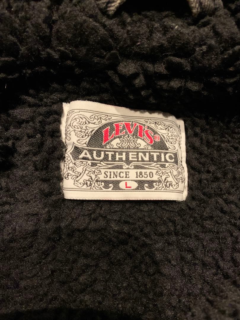 Levi's ブラックデニム ボアジャケット L USA製 ヴィンテージ　90s
