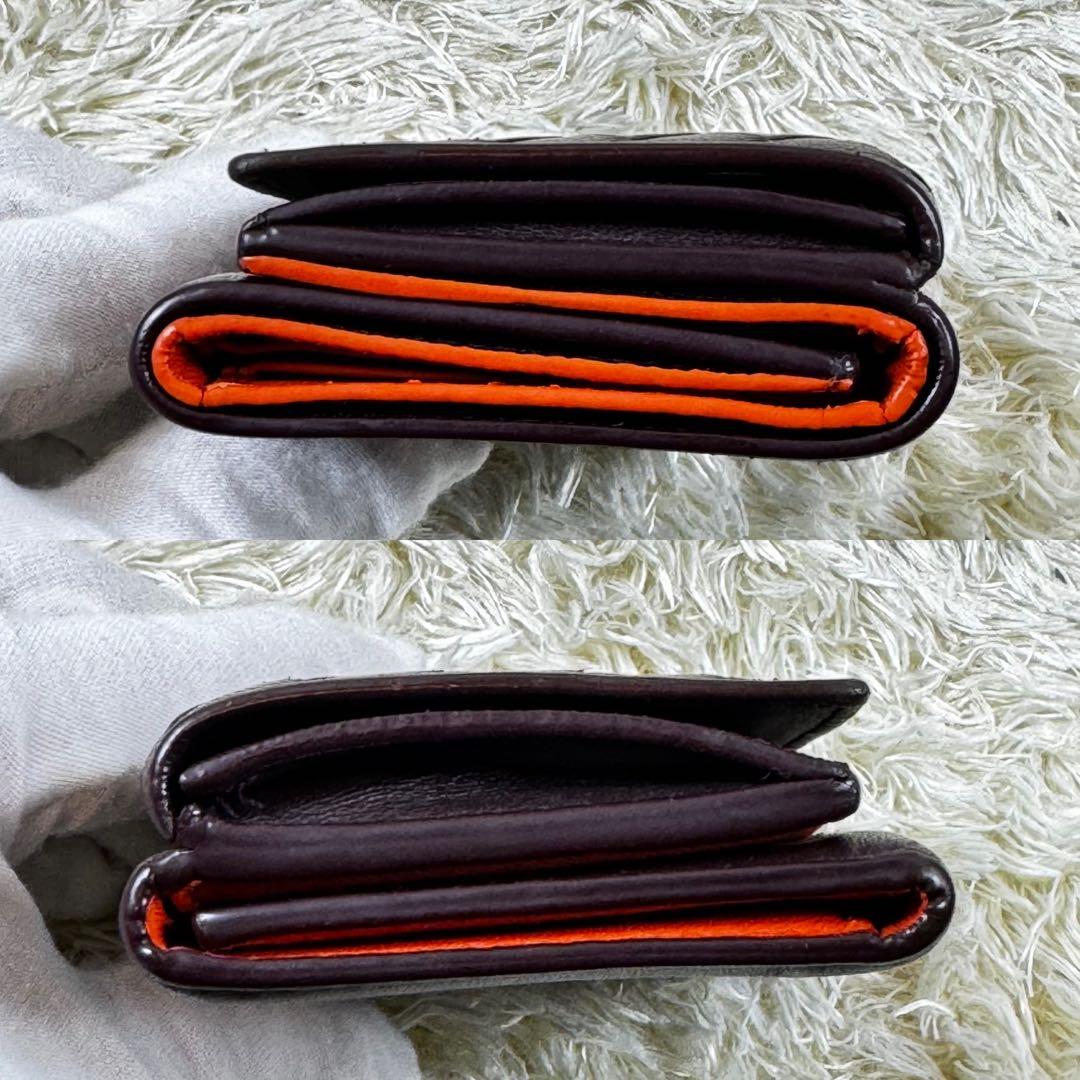 希少✨ボッテガヴェネタ　三つ折り財布　イントレチャート　バイカラー　ブラウン