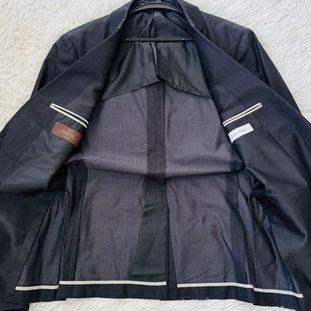 極美品✨カルバンクライン　セットアップスーツ38 ストライプ　高級イタリア生地