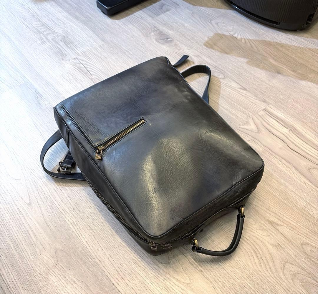 マザーハウス　アンティークスクエアバックパック　リュック　ブラック