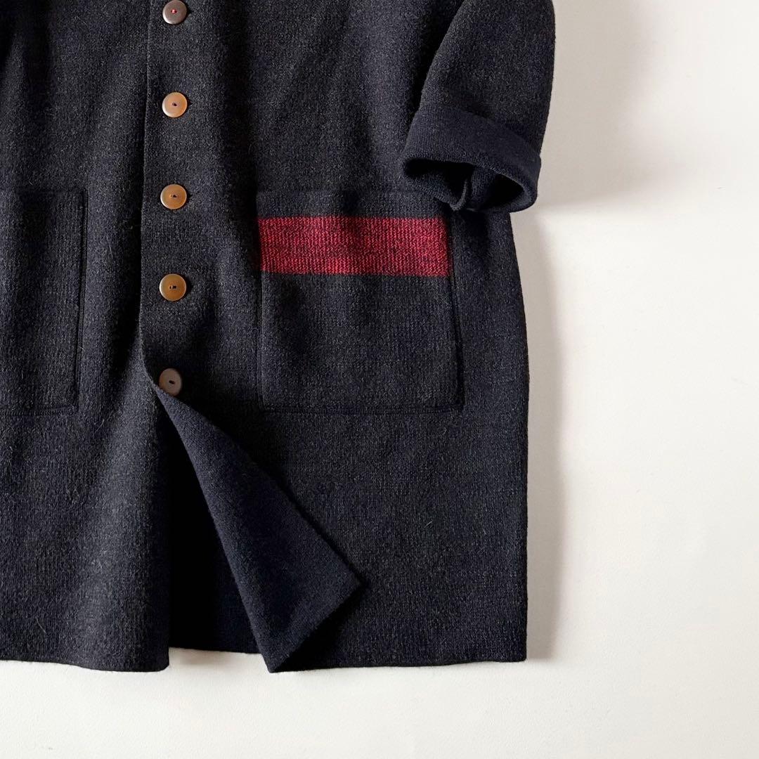 nume　ヌメ　ウール100%　ノーカラー　ニット　ロングコート　カーディガン