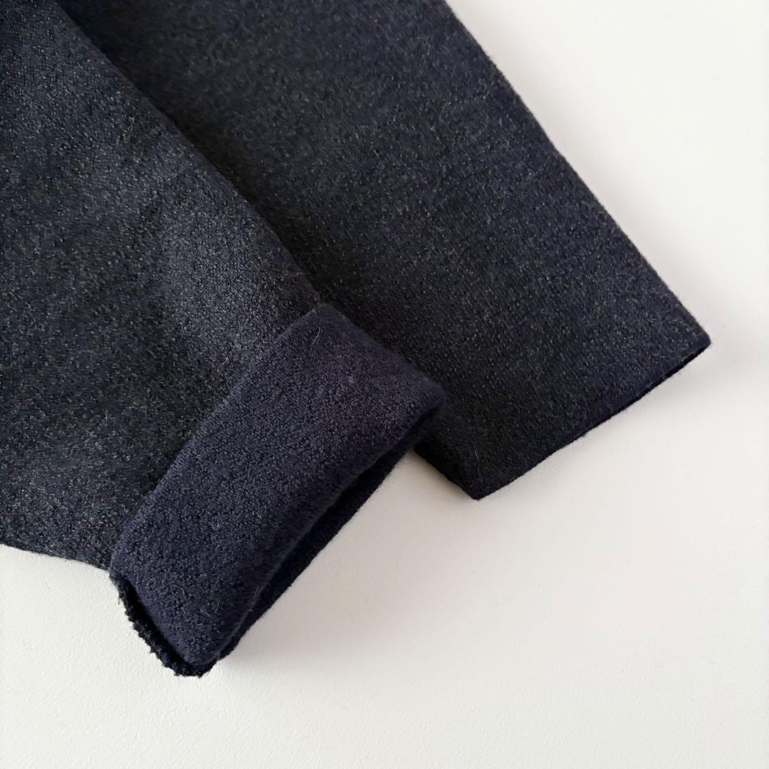 nume　ヌメ　ウール100%　ノーカラー　ニット　ロングコート　カーディガン