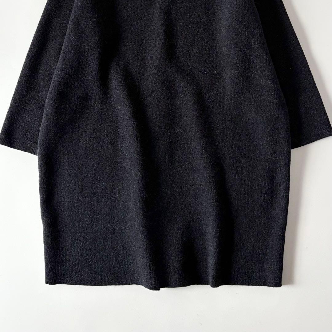 nume　ヌメ　ウール100%　ノーカラー　ニット　ロングコート　カーディガン