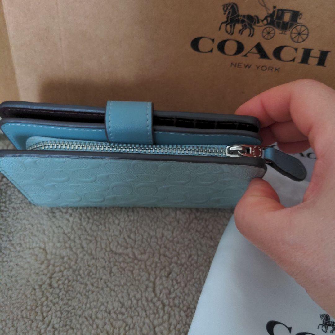 COACH 二つ折り財布 ミントグリーン