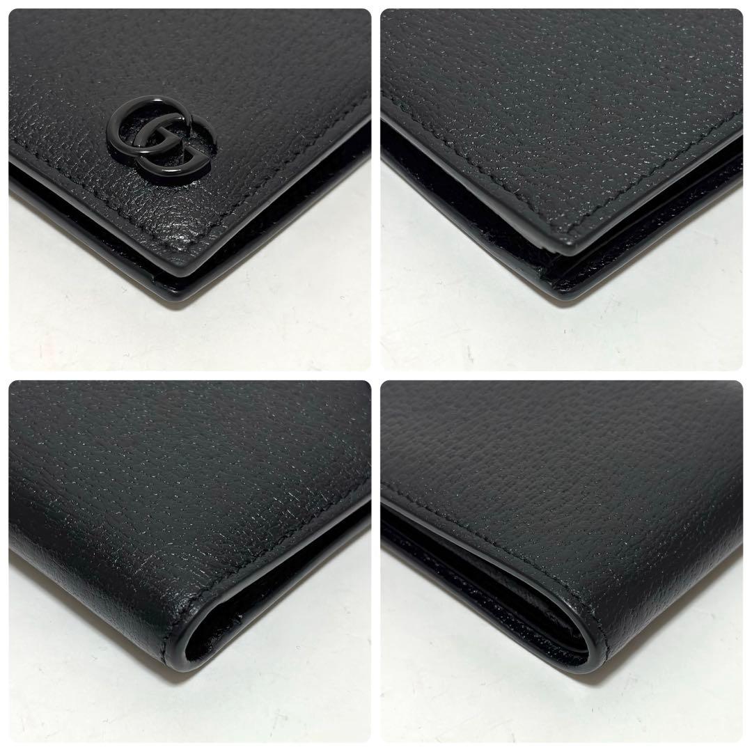 470箱付✨極美品✨GUCCI グッチ 二つ折り財布 GGマーモント レザー 黒