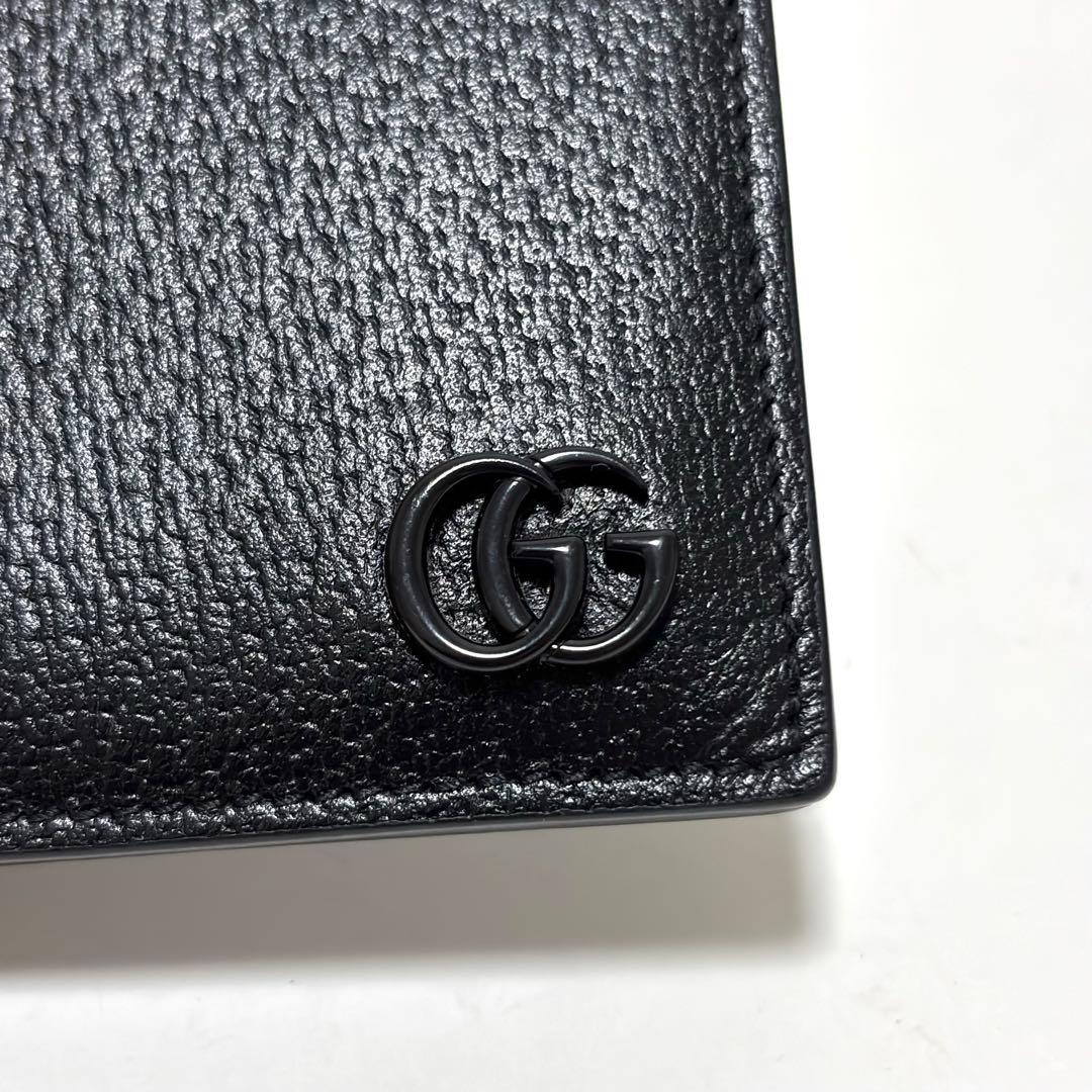 470箱付✨極美品✨GUCCI グッチ 二つ折り財布 GGマーモント レザー 黒